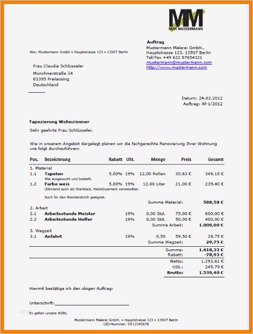 Prokura Erteilen Vorlage Fabelhaft 7 Auftrag Erteilen Muster