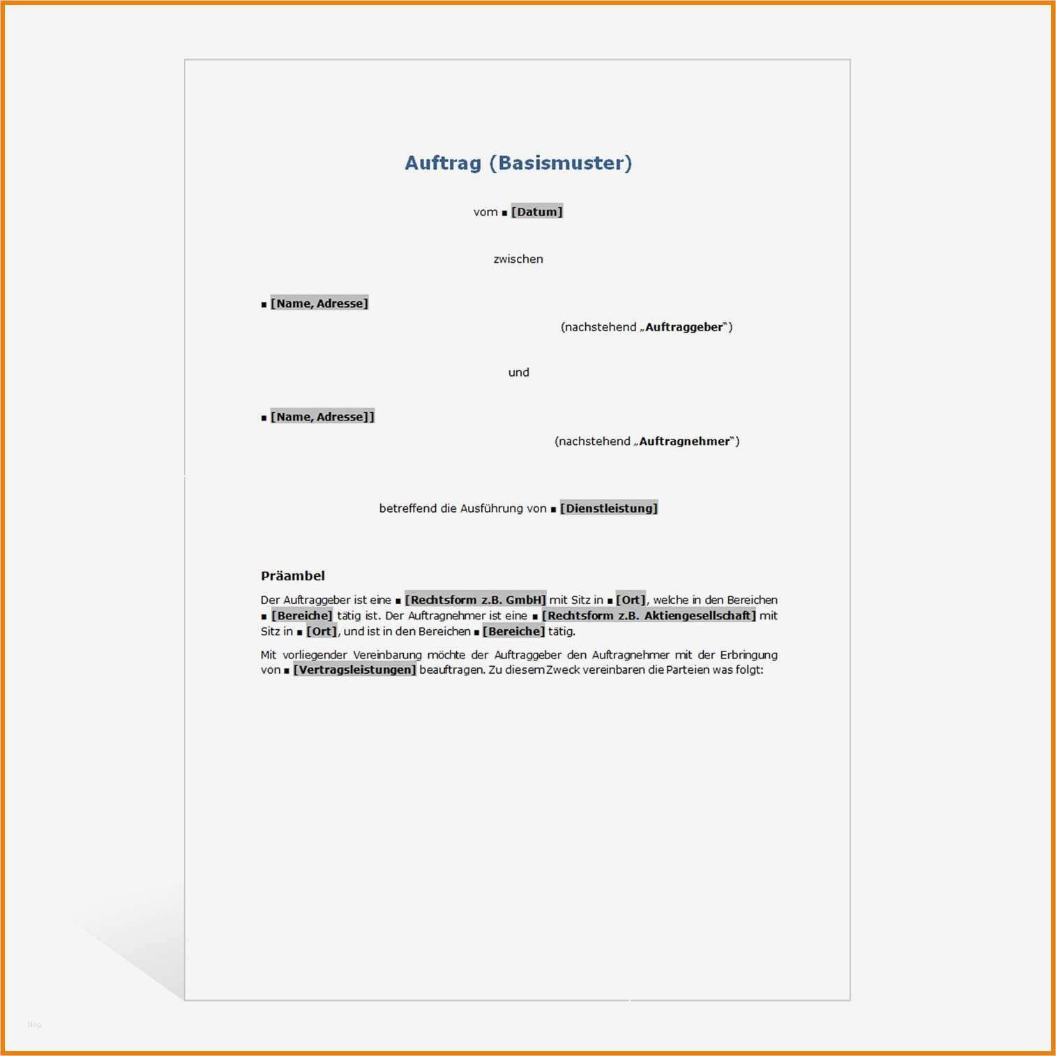 Prokura Erteilen Vorlage Schön 7 Auftrag Erteilen Vorlage