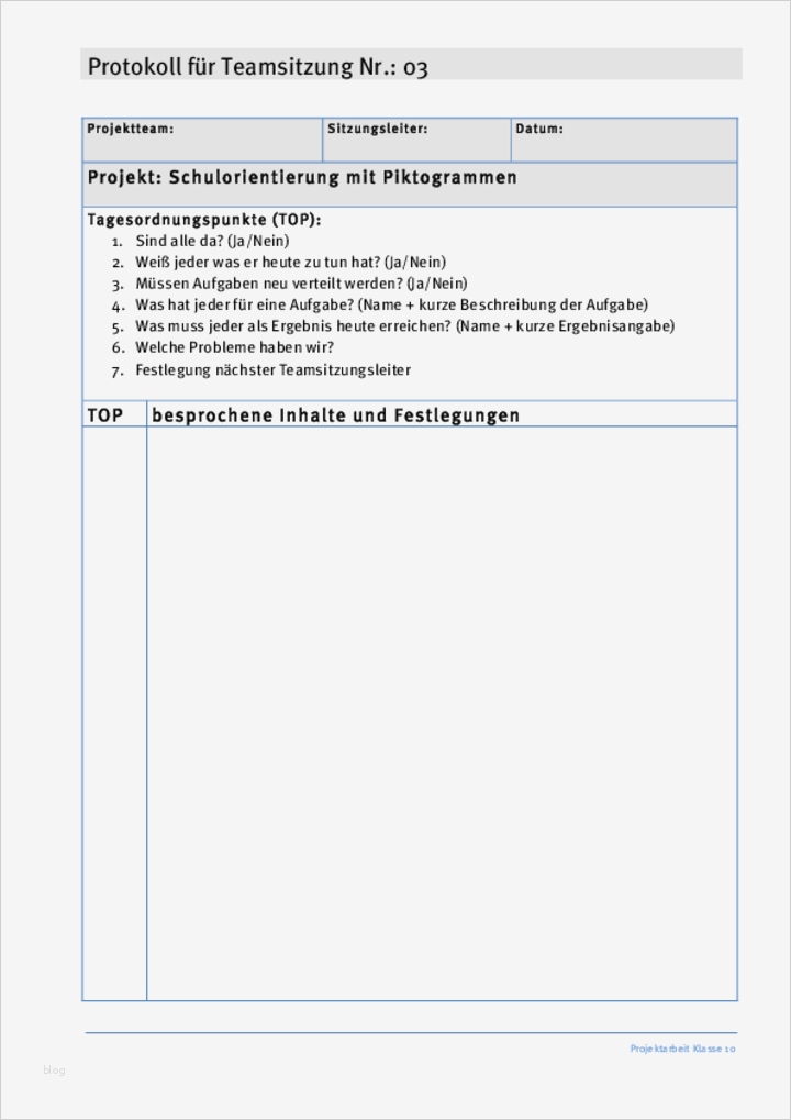 Protokoll Schreiben Vorlage Großartig Vorlage Teamsitzung 03