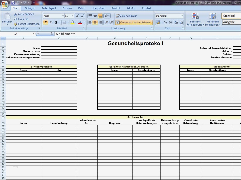 Protokoll Vorlage Excel Best Of Protokoll