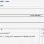 Protokoll Vorlage Excel Einzigartig Protokoll Vorlage Word