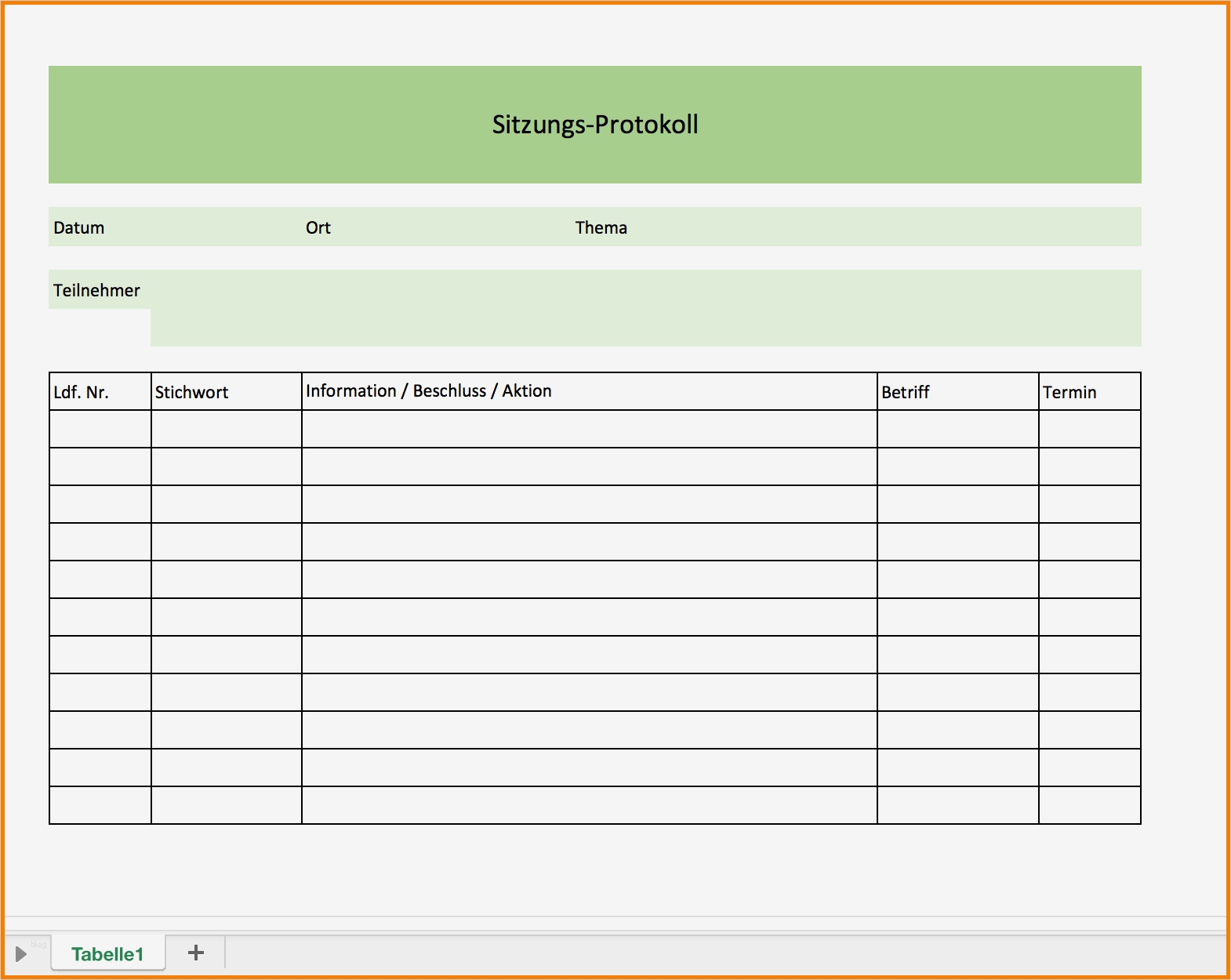 Protokoll Vorlage Excel Neu 10 Protokoll Vorlage