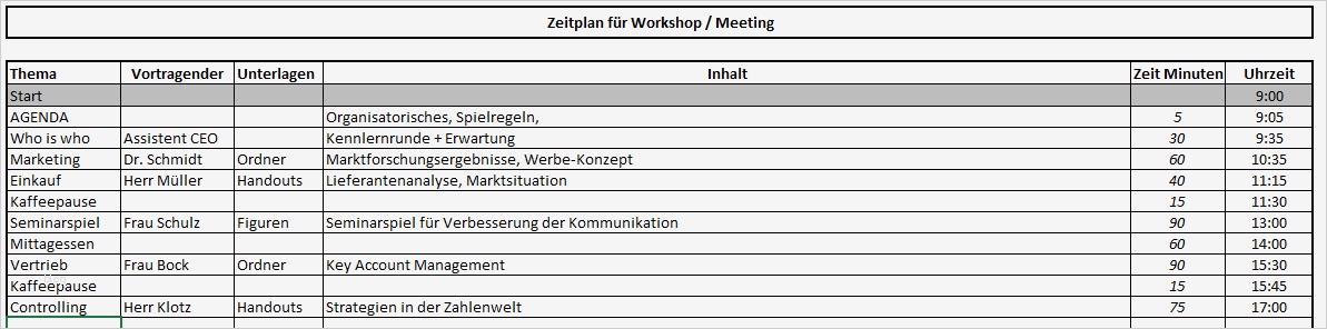 Protokoll Vorlage Excel Wunderbar Zeitplan Meeting Excel Vorlage