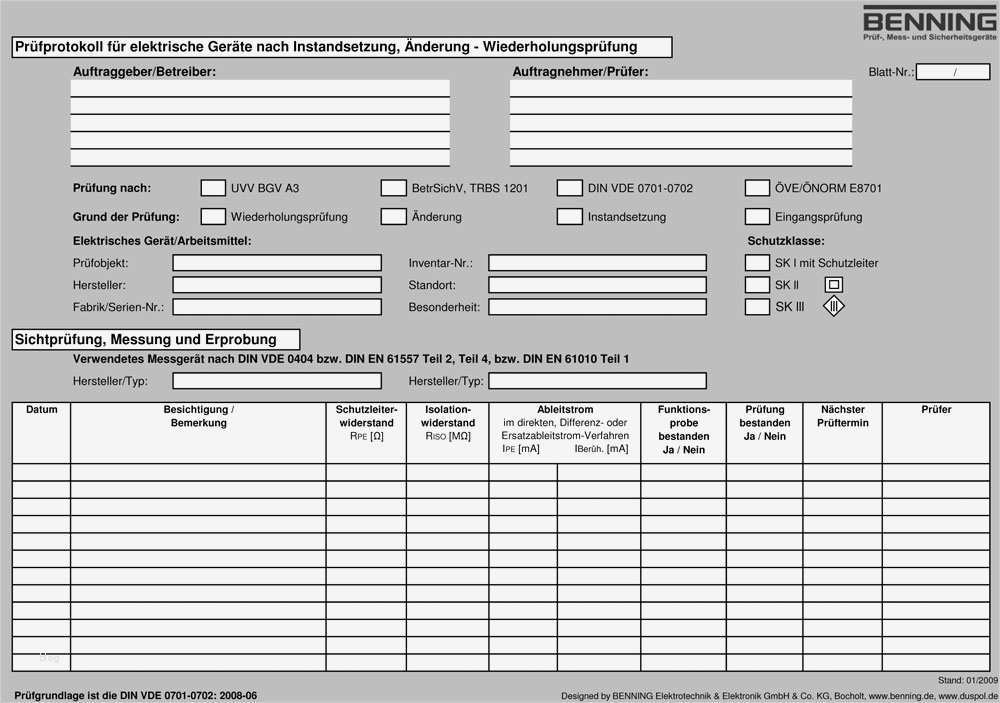 Prüfprotokoll Elektrischer Anlagen Vorlage Genial Benning St 710 Benning
