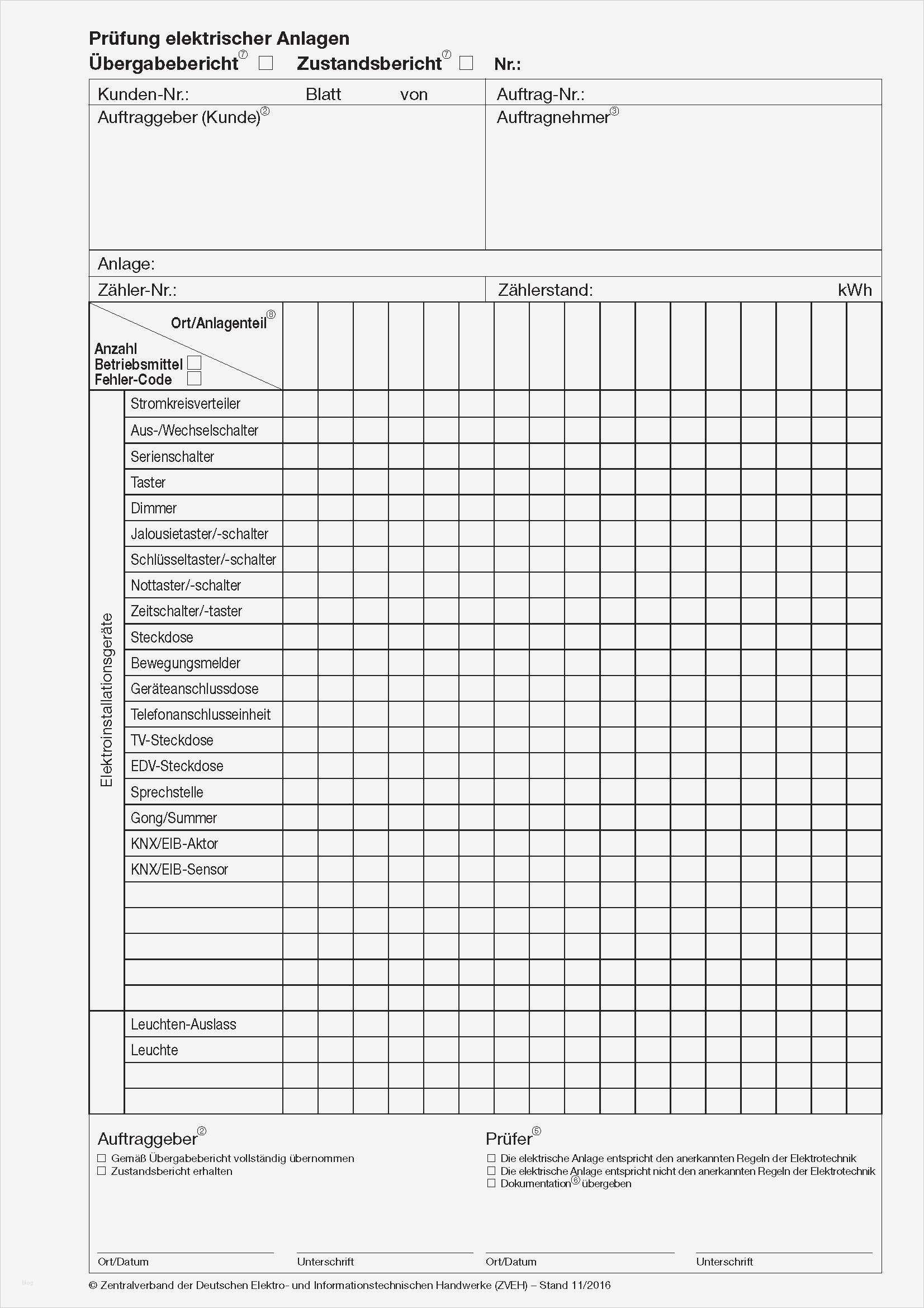Prüfprotokoll Vorlage Angenehm Prüfprotokoll Elektrische Anlagen Ohne Logo Prüfprotokolle