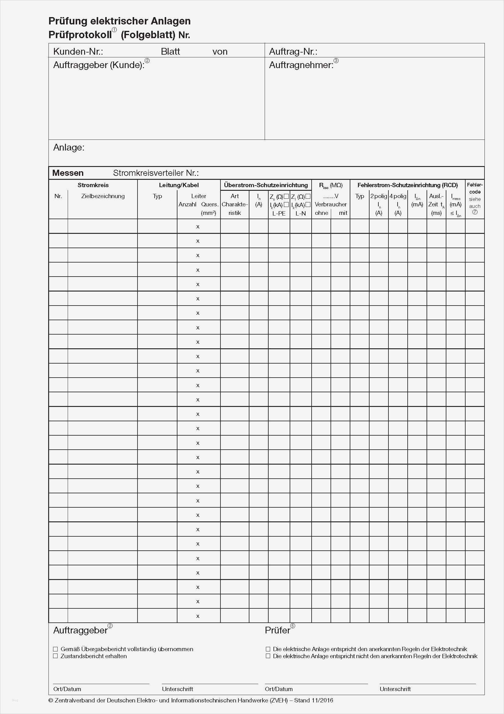 Prüfprotokoll Vorlage Erstaunlich Prüfprotokoll Elektrische Anlagen Ohne Logo Prüfprotokolle
