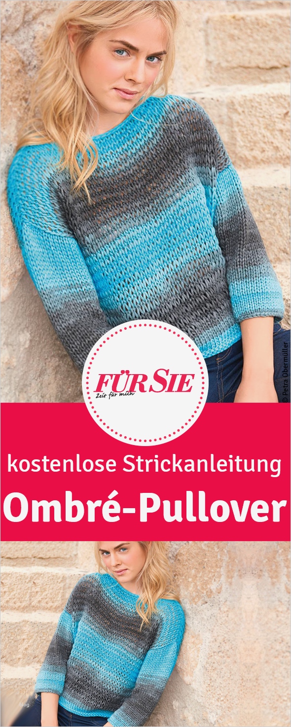 Pullover Häkeln Vorlagen Erstaunlich Strickpulli Mit Schöner Ombré Färbung