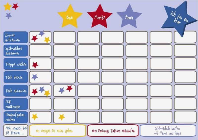Punktesystem Kindererziehung Vorlage Wunderbar Aich Bin Ein Star A Belohnungstafel Fuer 3 Kinder