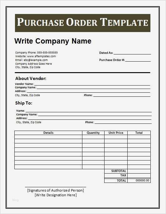 Purchase order Vorlage Beste 37 Free Purchase order Templates In Word & Excel