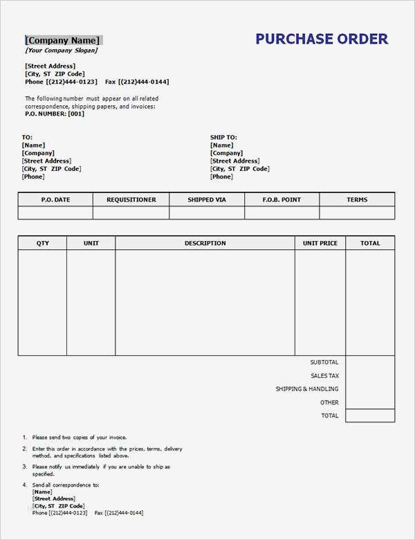 Purchase order Vorlage Cool Purchase order Template