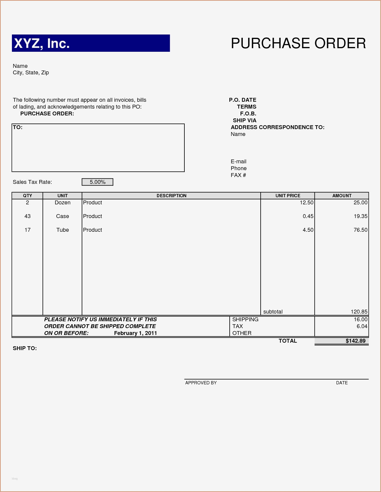 Purchase order Vorlage Süß 6 Po Template Bookletemplate