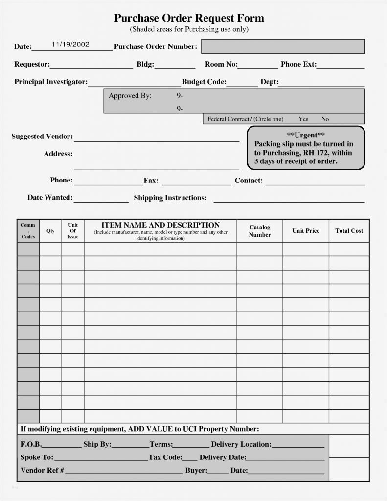 Purchase order Vorlage Süß Best S Of Purchase Request form Template Excel