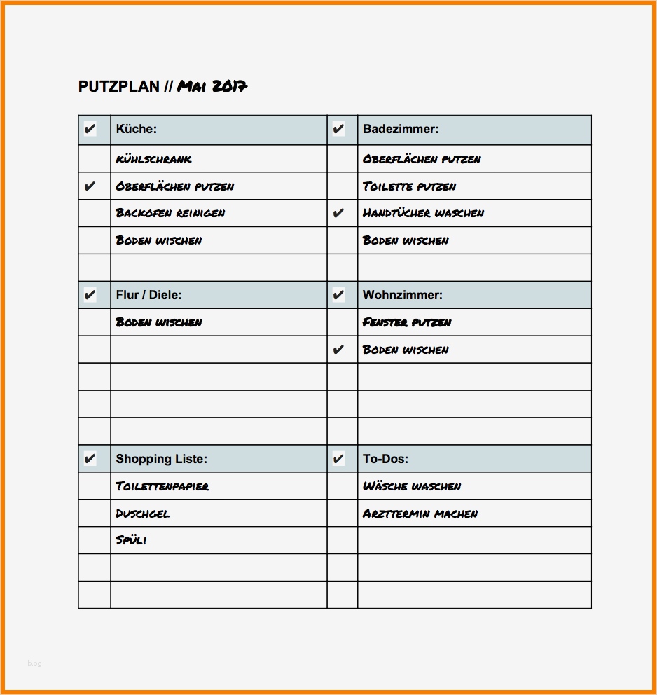 Putzplan Vorlage Gastronomie Erstaunlich 10 Wochen Putzplan Vorlage