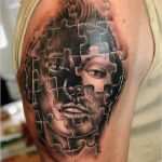 Puzzle Tattoo Vorlagen Cool Tattoo Puzzle Portrait Upper Arm