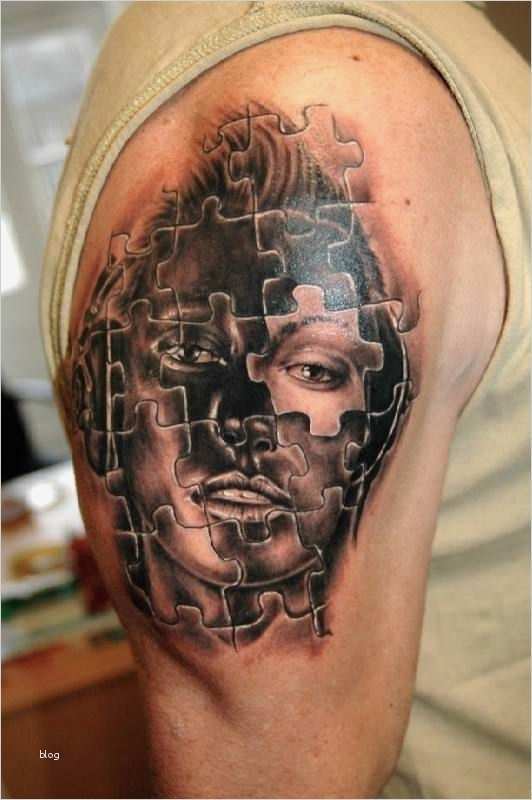 Puzzle Tattoo Vorlagen Cool Tattoo Puzzle Portrait Upper Arm