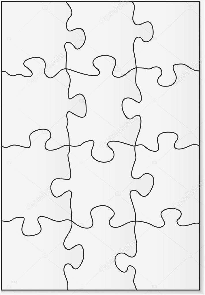 Puzzle Vorlage Wunderbar 12 Stück Puzzle Vorlage — Stockvektor © Gorgrigo