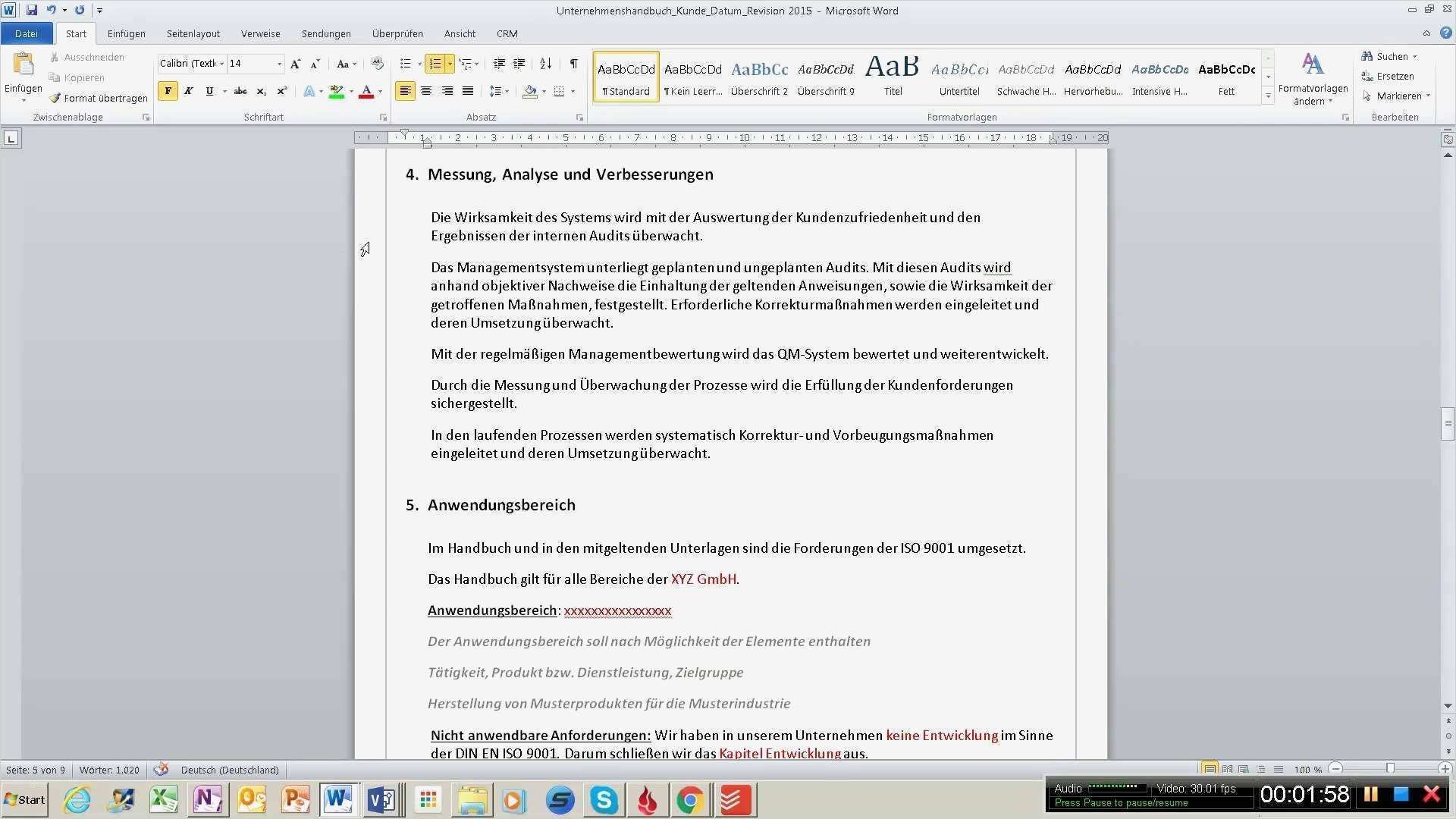 Qm Handbuch Vorlage Kostenlos Luxus atemberaubend iso 9001 Vorlagen Zeitgenössisch Entry