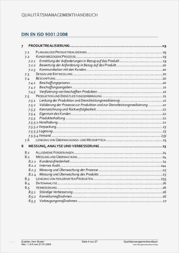 Qm Handbuch Vorlage Kostenlos Wunderbar Qm Handbuch Lange Version