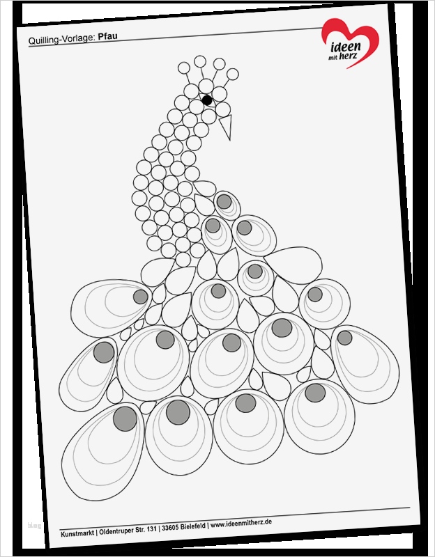 Quilling Vorlagen Cool Quilling Vorlage Pfau Ideen Mit Herz