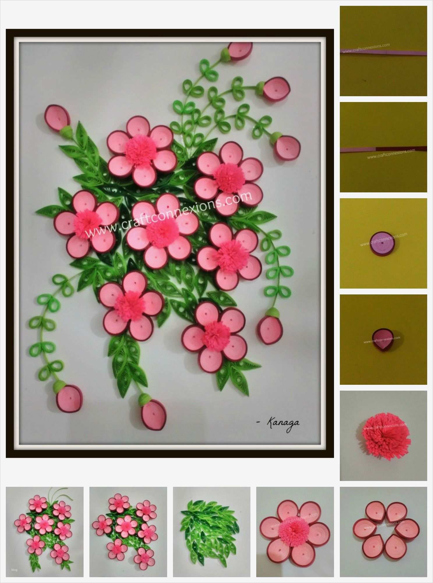 Quilling Vorlagen Luxus Paper Quilling Floral Wall Frame Step by Step