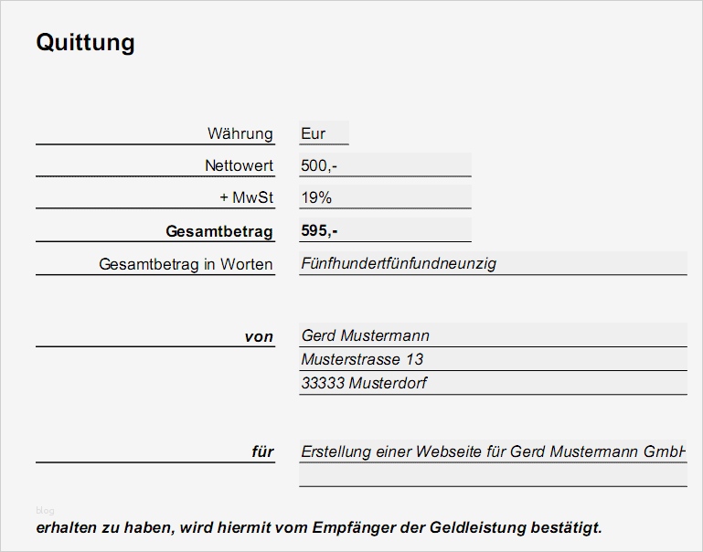 Quittung Kaution Vorlage Word Cool Quittung Zum Ausdrucken Kostenlos