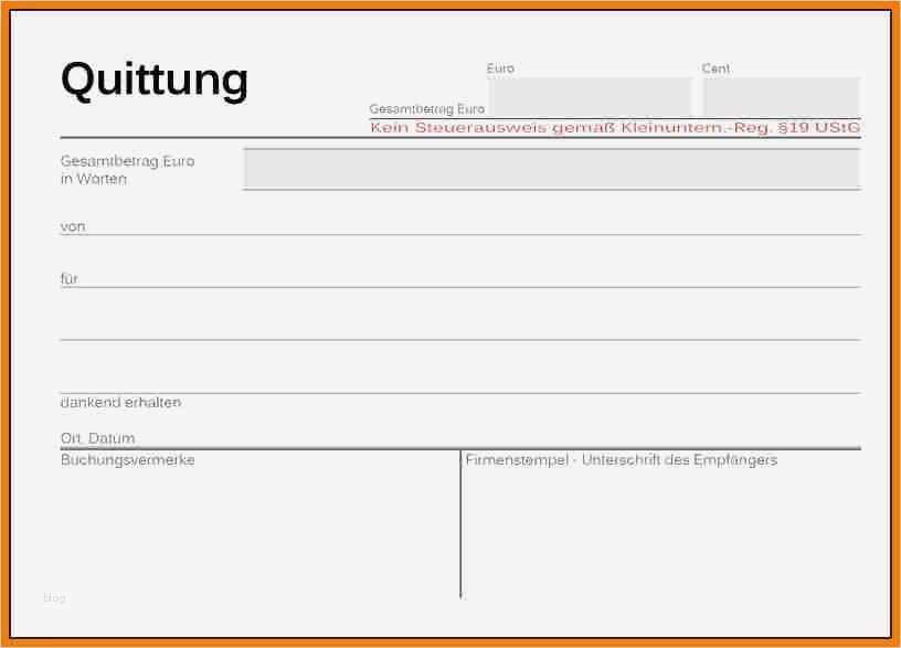 Quittung Ohne Mehrwertsteuer Vorlage Neu Quittung Kaution Vorlage Großartig Vorlage Quittung