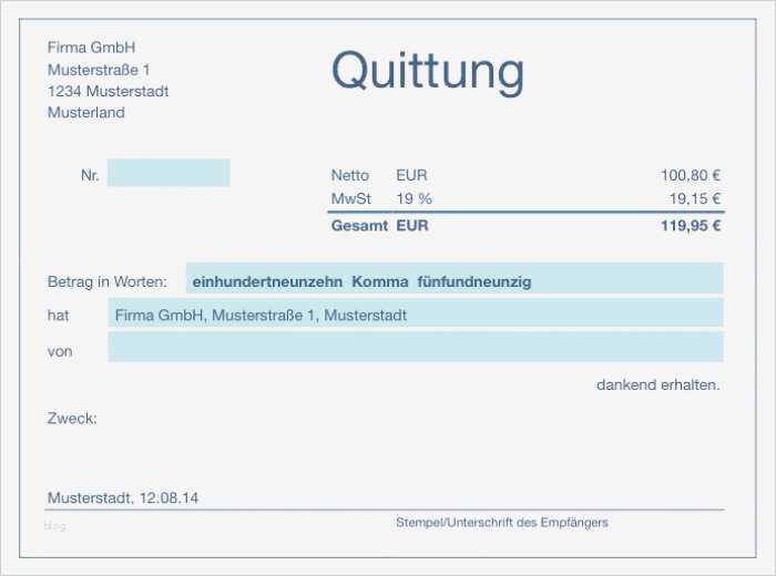Quittung Vorlage Excel Download Erstaunlich Numbers Vorlage Quittung