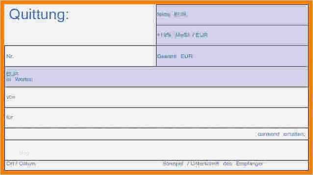Quittung Vorlage Excel Download Genial 12 Quittungsvorlagen