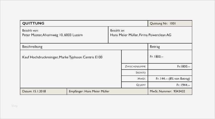 Quittung Vorlage Excel Download Hübsch Quittungsvorlage Schweiz Gratis Herunterladen Vorlage
