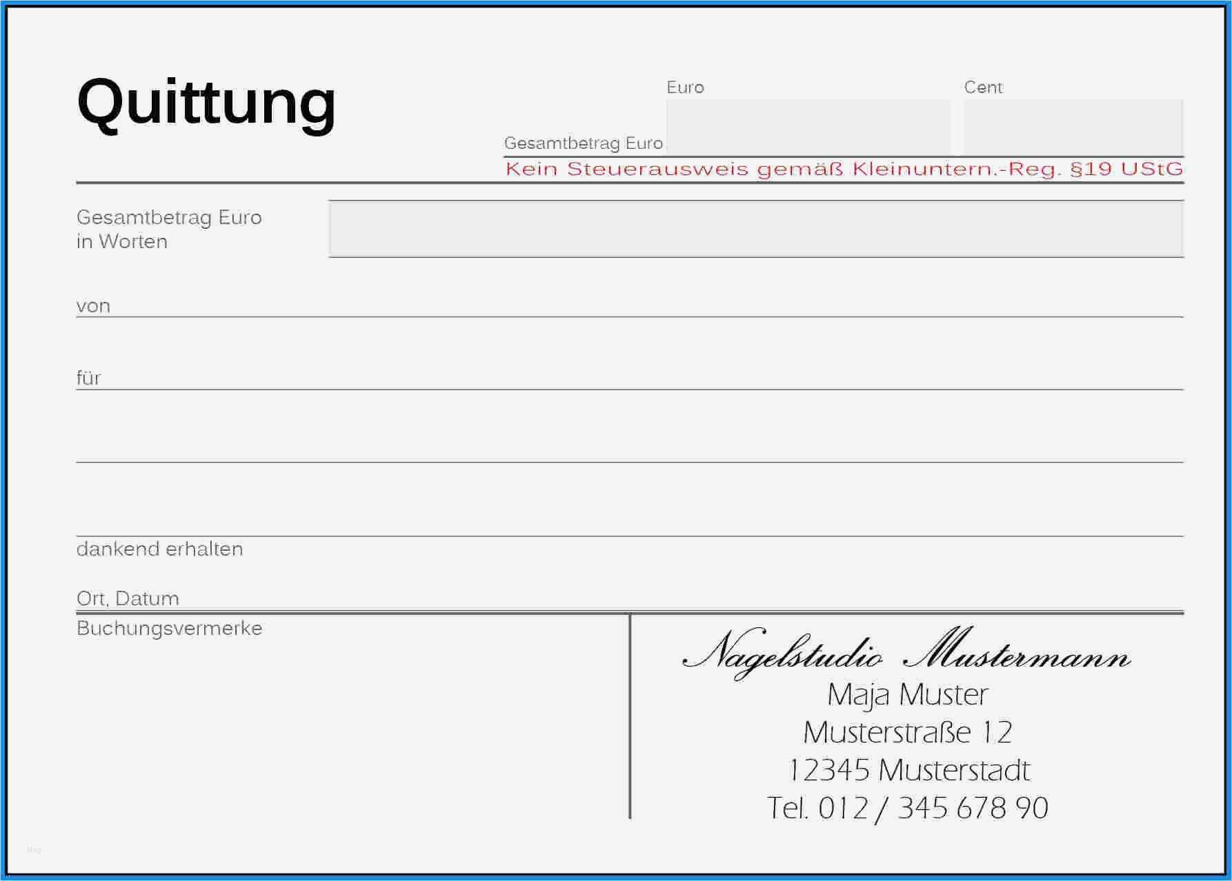 Quittung Vorlage Excel Download Luxus Quittung Vorlage Excel – Werden