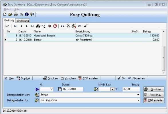 Quittung Vorlage Excel Download Neu Easy Quittung Download