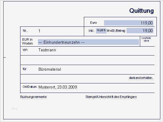 Quittungsblock Download