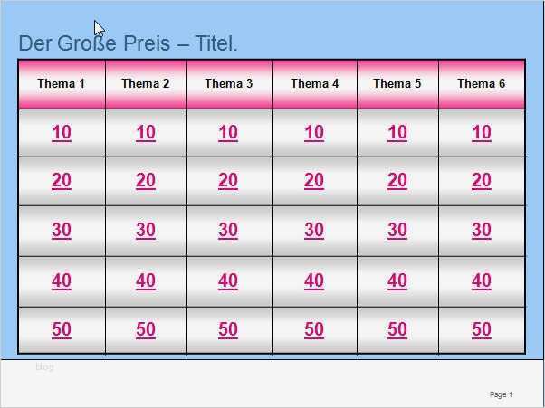 Quiz Vorlage Powerpoint Erstaunlich Ppt Quiz Nach "der Große Preis" Kostenloser Download