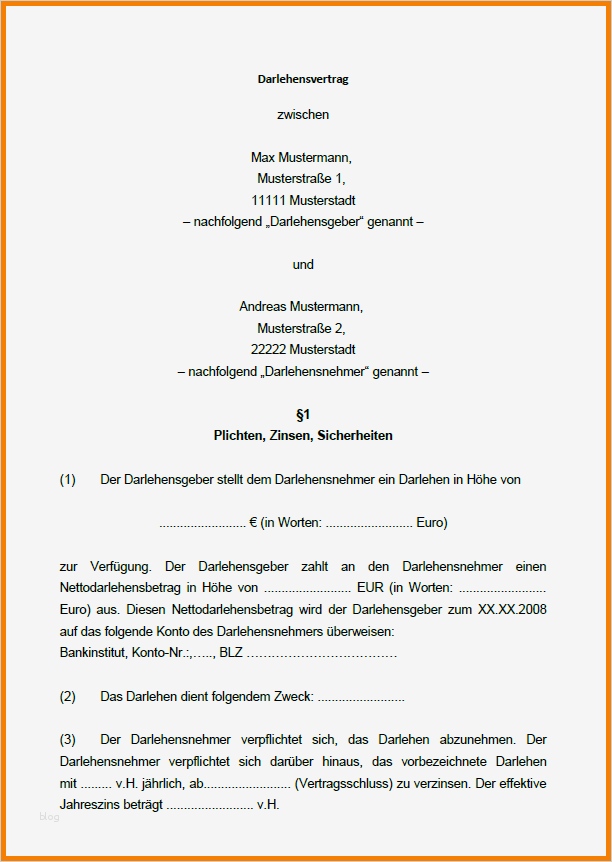 Ratenplan Vorlage Inspiration Großartig Darlehensvertrag form Beispiel Galerie Bilder