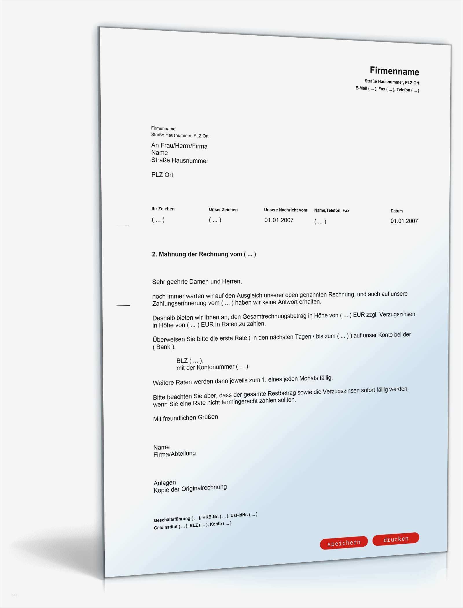 Ratenzahlung Vorlage Einzigartig 2 Mahnung Mit Angebot Ratenzahlung Muster Vorlage Zum