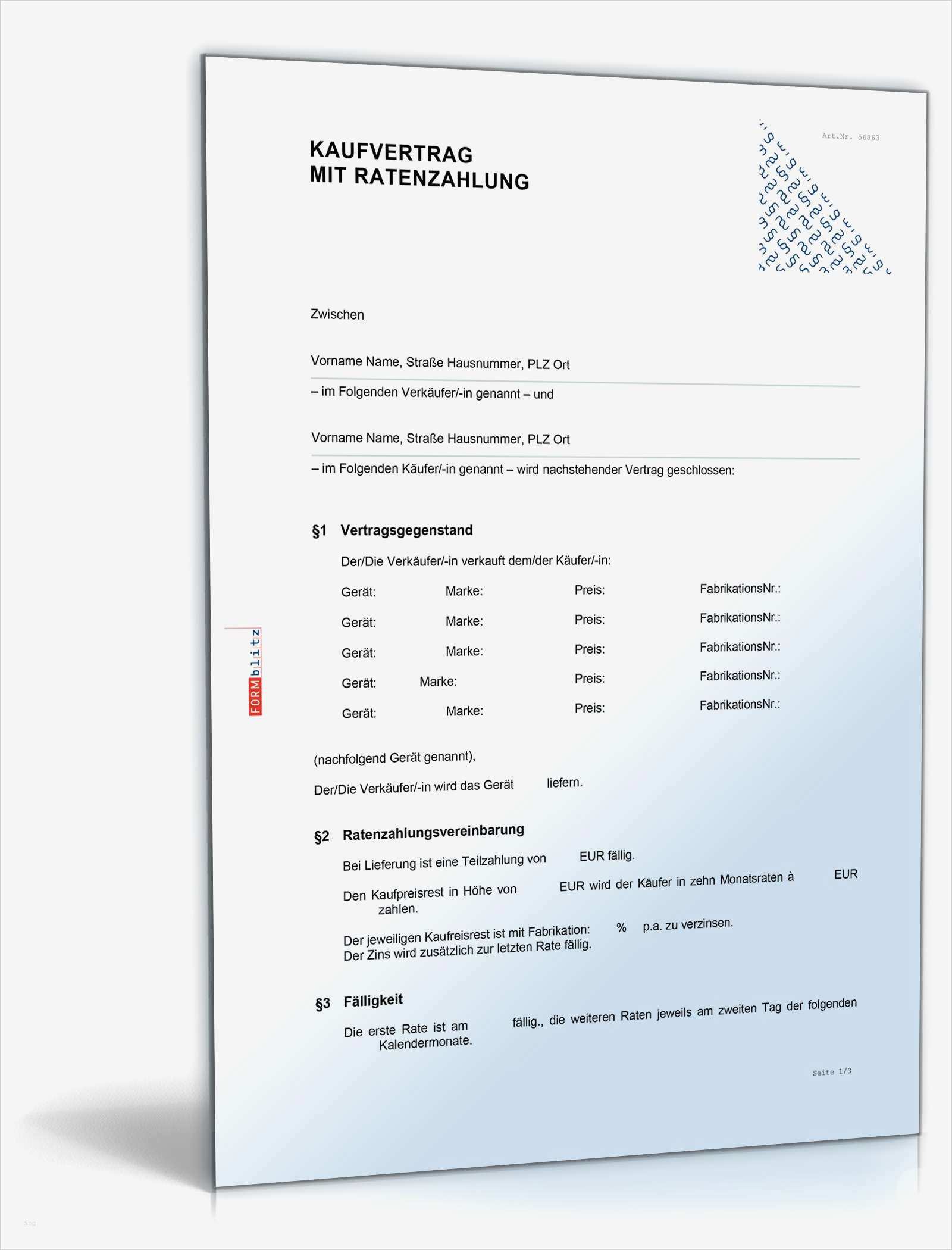 Ratenzahlung Vorlage Schönste Kaufvertrag Mit Ratenzahlung • De Vertrag Download