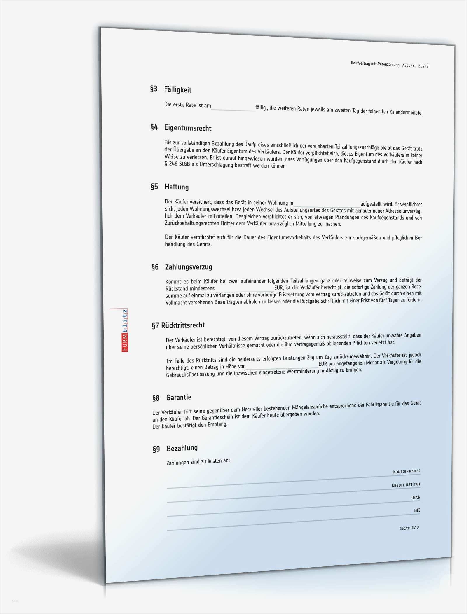 Ratenzahlung Vorlage Wunderbar Kaufvertrag Mit Ratenzahlung