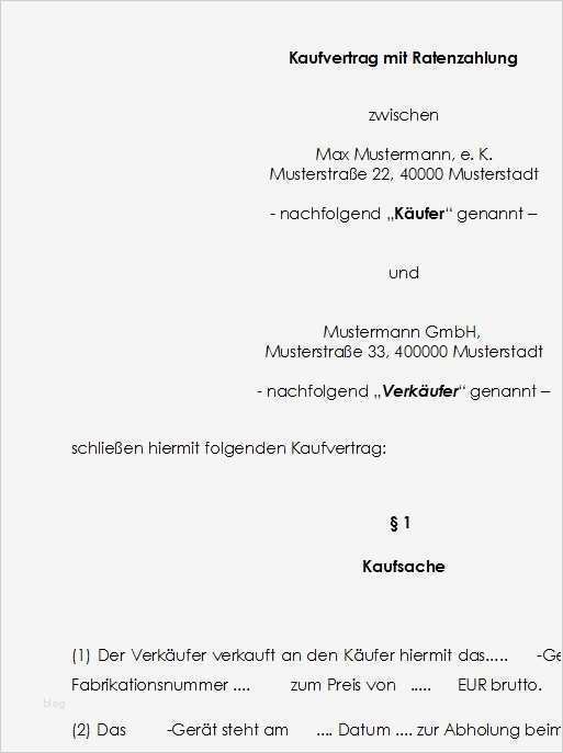 Ratenzahlungsvereinbarung Vorlage Großartig Kaufvertrag Zwischen Kaufleuten Mit Ratenzahlung Und