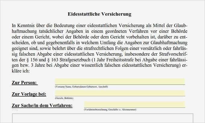 Reach Erklärung Vorlage Genial Eidesstattliche Versicherung Muster Definition Und