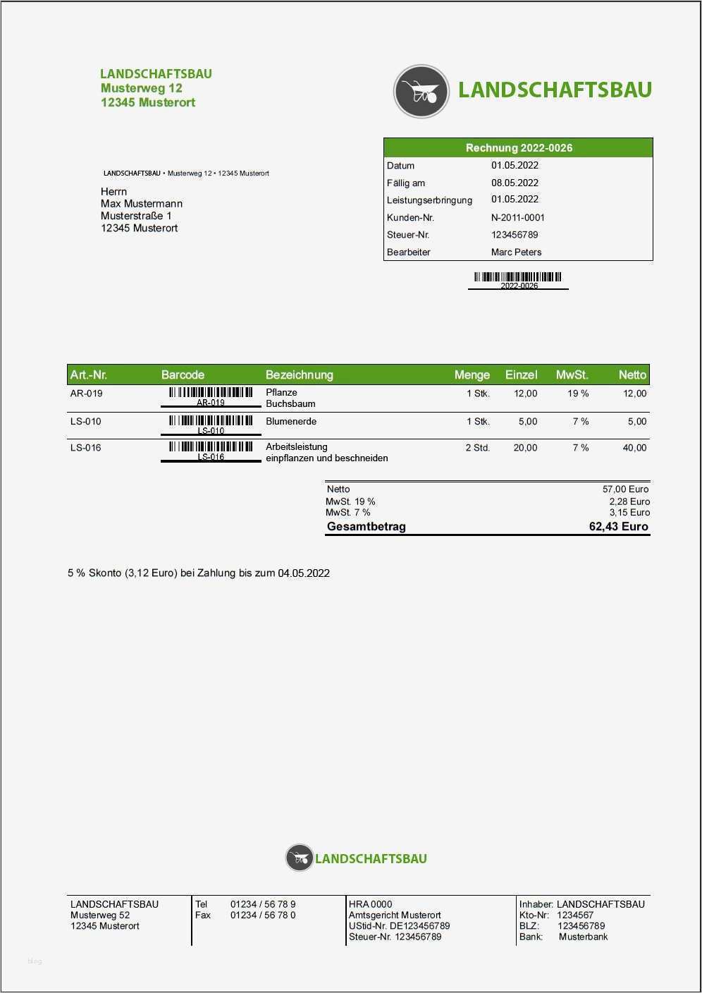 Rechnung Bei Krankenkasse Einreichen Vorlage Erstaunlich Faktura Manager Garten Und Landschaftsbau