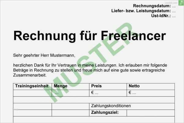 Rechnung Freelancer Vorlage Elegant Freelancer Rechnung Rechnungsvorlag Freelancer Rechnung