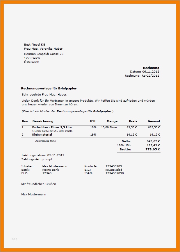 Rechnung Freiberufler Vorlage Wunderbar 5 Rechnung Schreiben