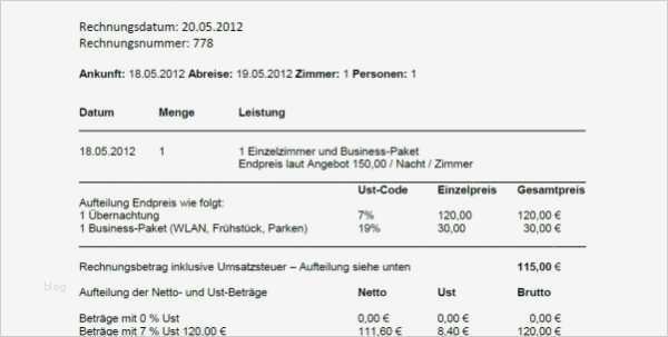 Rechnung Hotel Vorlage Angenehm Hotelrechnung Muster Rechnungsmuster Master Muste