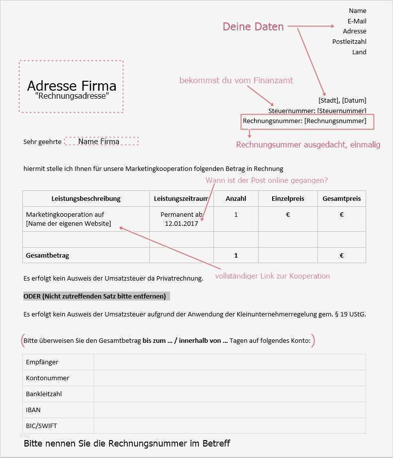 Rechnung Hotel Vorlage Angenehm How to Blog Eine Rechnung Schreiben Modewunsch