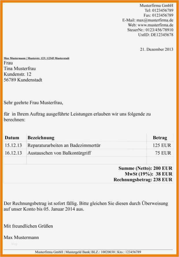 14 rechnung schreiben kleinunternehmer kostenlos