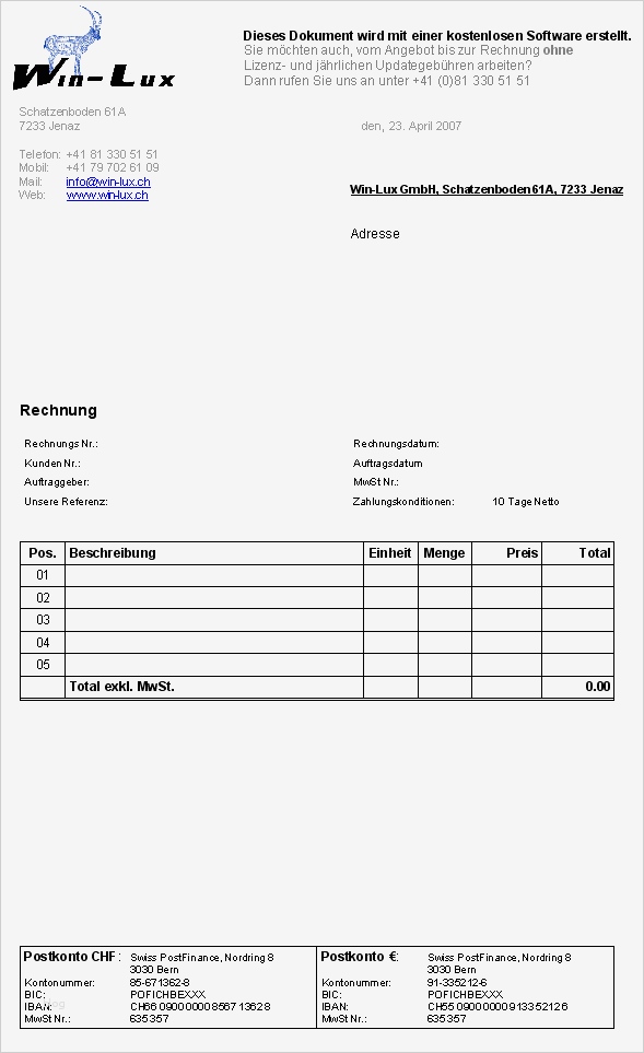 Rechnung Kleinunternehmer Vorlage Cool Open Fice