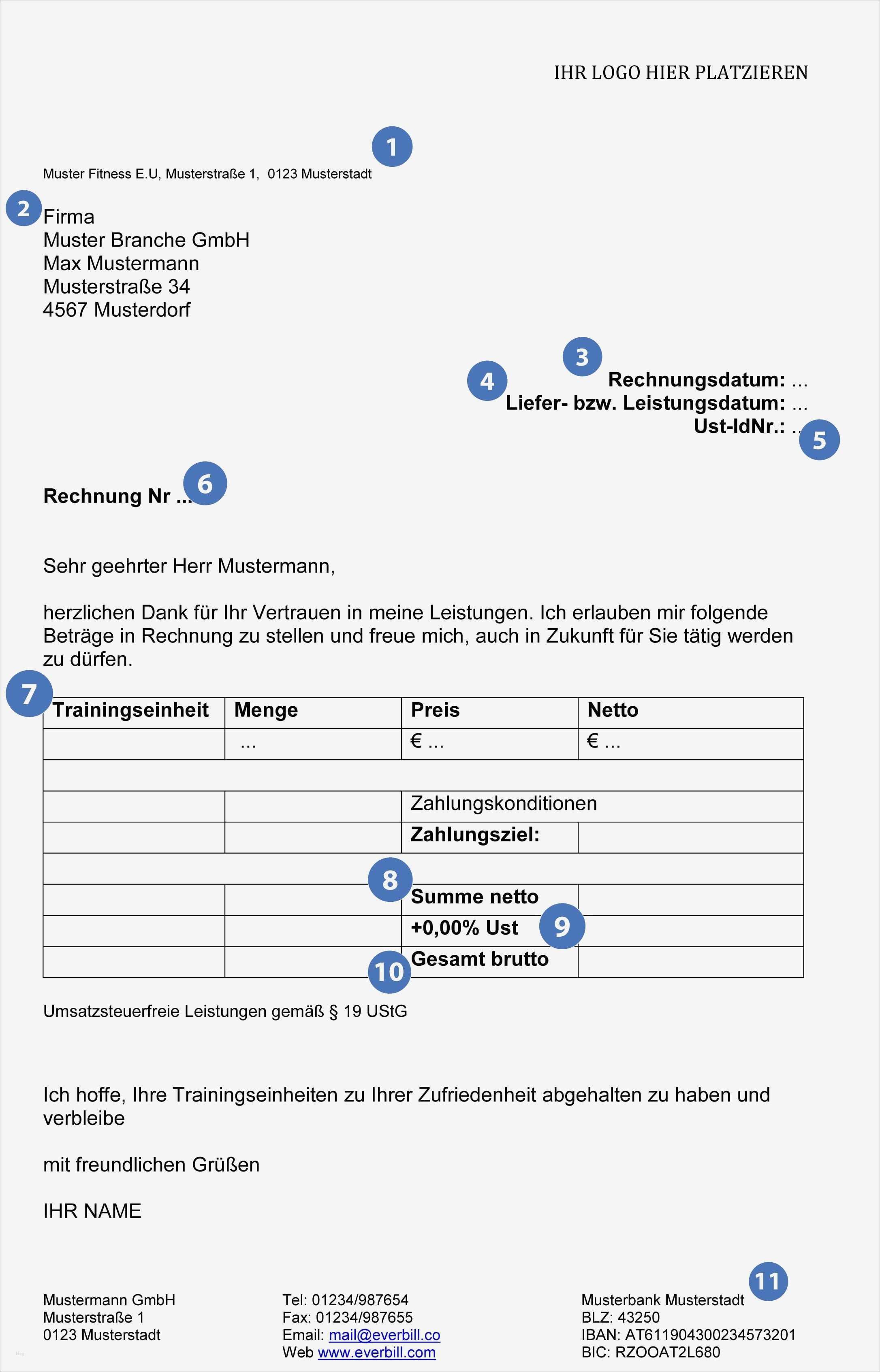 Rechnung Kleinunternehmer Vorlage Genial Wie Schreibe Ich Eine Rechnung Everbill Magazin