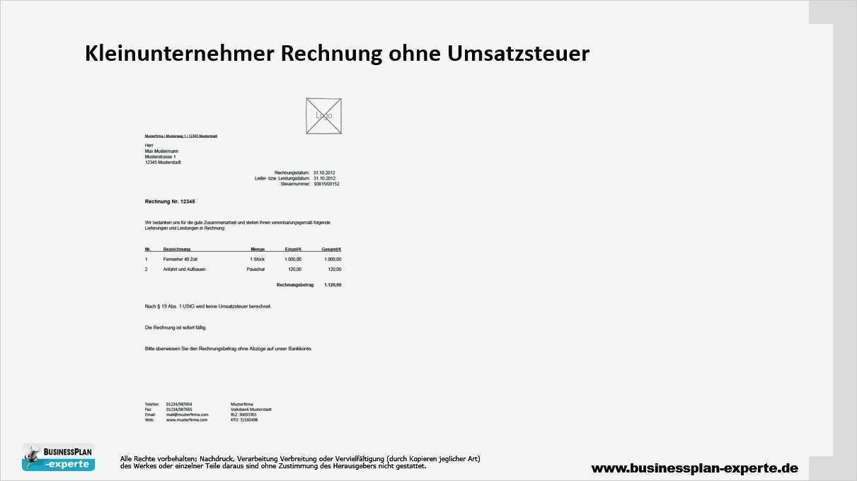 Rechnung Kleinunternehmer Vorlage Wunderbar Rechnung Schreiben Kleingewerbe Vorlage Line Rechnun