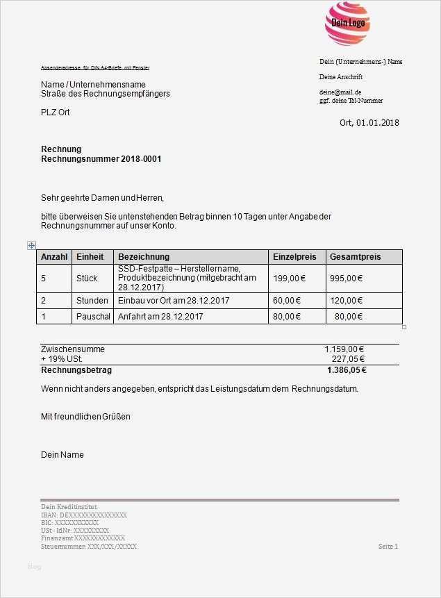 Rechnung Promotion Vorlage Angenehm Selber Rechnungen Erstellen Leicht Gemacht Vorlagen