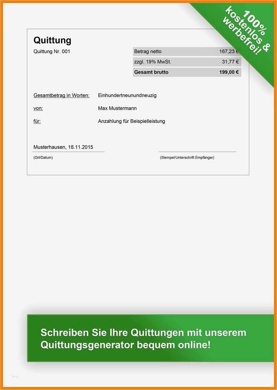 Rechnung Quittung Vorlage Einzigartig 5 Rechnung Anzahlung Vorlage